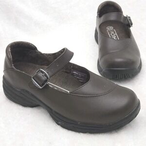 POTHIA "Olympia" Brown Work Leather Shoe Womens US 7 EU 37  Casual Mary‎ Jane